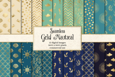 Gold Nautical Digital Paper