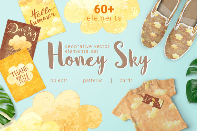 Honey Sky Vector Elements Set