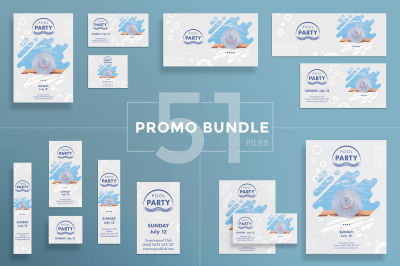 Design templates bundle | flyer, banner, branding | Pool Party