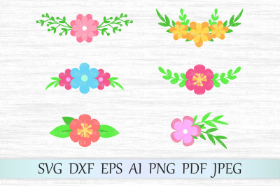 Flower clipart, Floral SVG, DXF, EPS, AI, PNG, PDF, JPEG