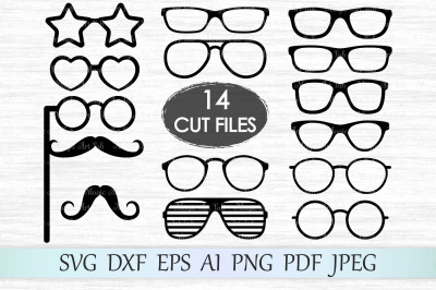 Hipster glasses SVG, DXF, EPS, AI, PNG, PDF, JPEG