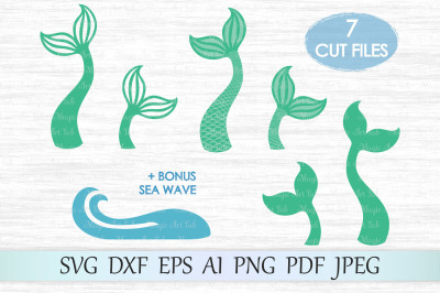 Mermaid tail SVG, DXF, EPS, AI, PNG, PDF, JPEG