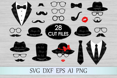 Photo booth props SVG, DXF, EPS, AI, PNG, PDF, JPEG
