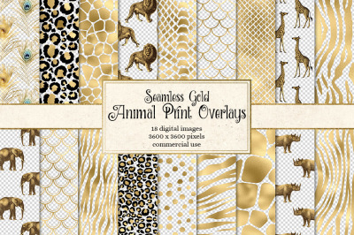 Gold Animal Print Pattern Overlays