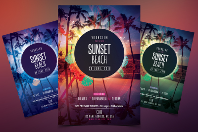 Sunset Beach - PSD Flyer Template