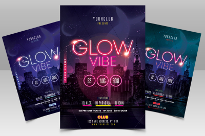 Glow Vibe - Party PSD Flyer Template