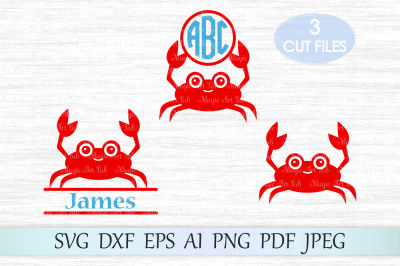 Funny crab, Red crab SVG, DXF, EPS, AI, PNG, PDF, JPEG