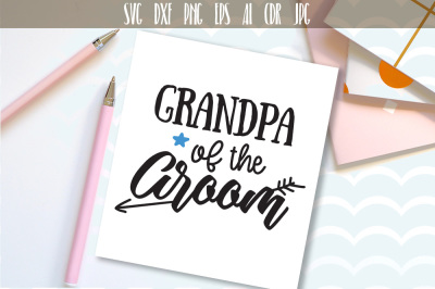 Grandpa of The Groom. Wedding party.  Family Cut File. Handwritten 