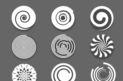 Motion spiral, swirl vector set