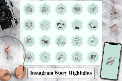 Watercolor Instagram Story Icons