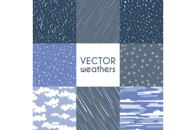 Different types of rainfall seamless pattern