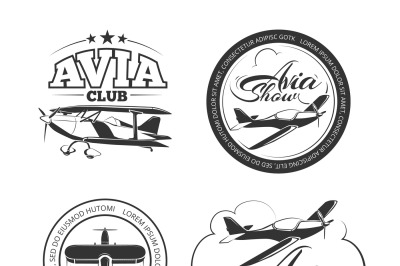 Aviation&2C; airplane vector badges&2C; logos&2C; emblems&2C; labels