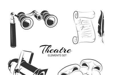 Vector elements for theatre labels or emblems