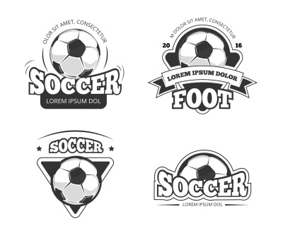 Soccer league club vector badges, labels