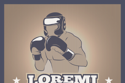 Boxing competition vintage vector poster