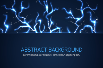 Abstract background with lightnings and text