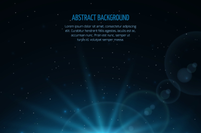 Abstract vector space fantastic background with planet and rising star