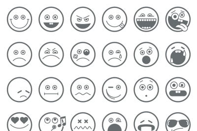 Smiley&2C; emoticon vector line icons set