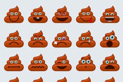 Poop emoticons smileys icons