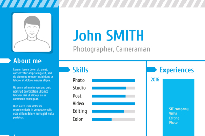 Business curriculum vitae and resume vector template