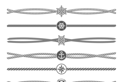 Marine ropes vector dividers and borders