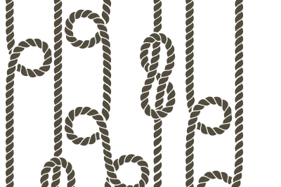 Nautical rope and knot seamless vector pattern