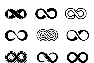 Infinity symbol vector set