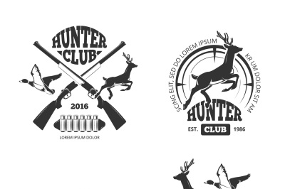 Vector retro vintage hunting labels&2C; emblems&2C; logos&2C; badges