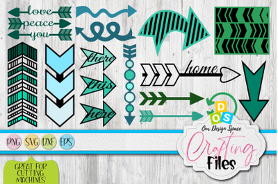 SVG, PNG, DXF and EPS Arrow Pack