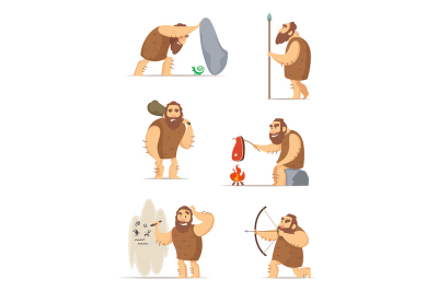 Caveman and different action poses