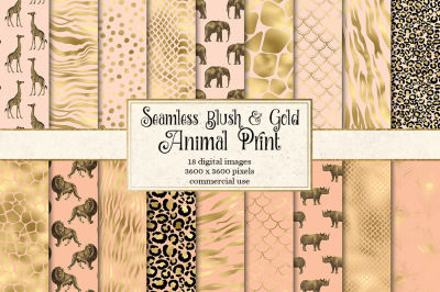 Blush Pink and Gold Animal Print