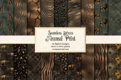 Bronze Animal Skins Digital Paper