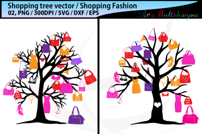 shopping bag silhouette vector SVG / shopping Tree SVG vector - season