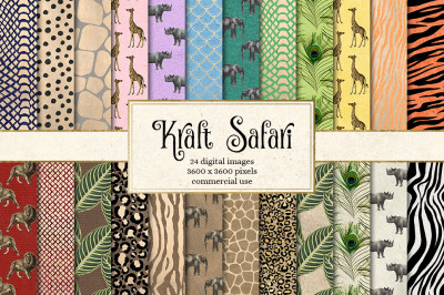 Kraft Safari Digital Paper