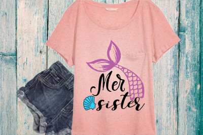 Mer Sister Mermaid SVG Cutting Files Summer Beach mermaid party 881S