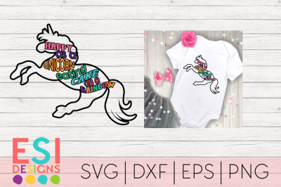 Happy as a Unicorn Eating Cake on a Rainbow | SVG, DXF, EPS & PNG