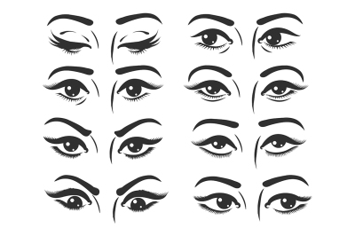 Female Eyes Expressions Set