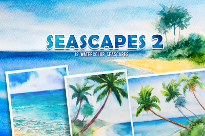 Seascapes 2. Watercolor set.