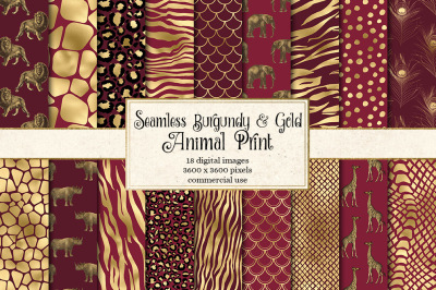 Burgundy and Gold Animal Skins