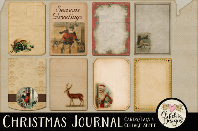 Printable Vintage Christmas Journal Cards / Tags