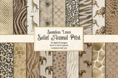 Linen Safari Animal Print Patterns