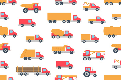 Seamless pattern with Trucks