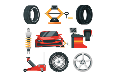 Illustrations of tires service