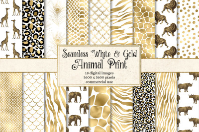 White and Gold Safari Animal Skins