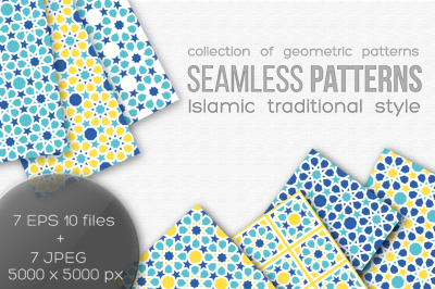 Set of seamless islamic patterns