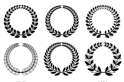 Laurel wreaths vector set