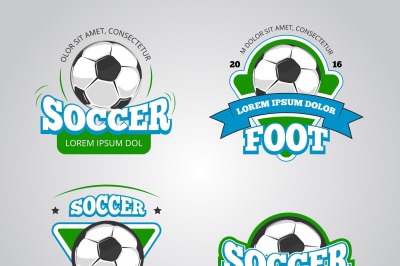 Soccer football vector badges, logos, t-shirt design templates