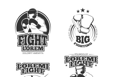 MMA vector vintage emblems, labels, badge, logos