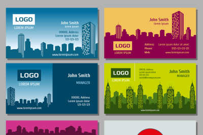 Real estate vector business card set