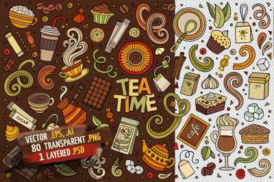 Tea Time Objects &amp; Symbols Set